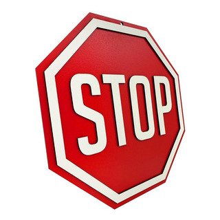 Placa Decorativa Stop Pare Garage Vintage 3d Relevo Parede Placa Decorativa Stop Pare Garage Vintage 3d Relevo Parede