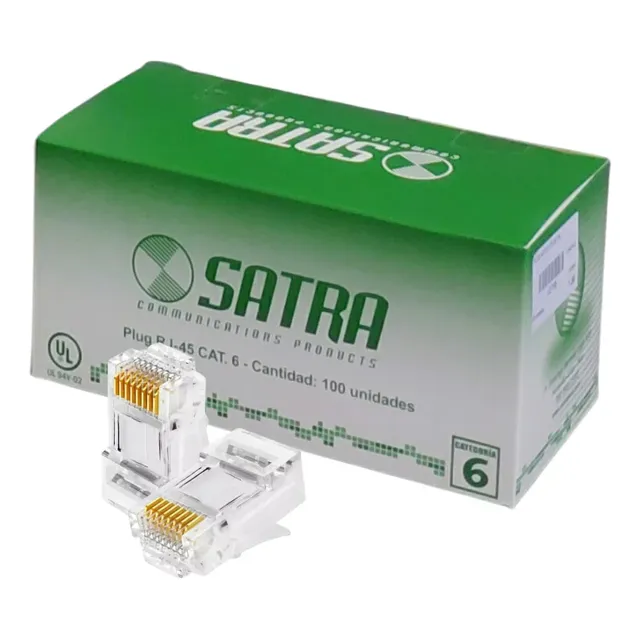 Satra 0102040001 Conector Plug Rj45 Cat6 Caja Por 100und