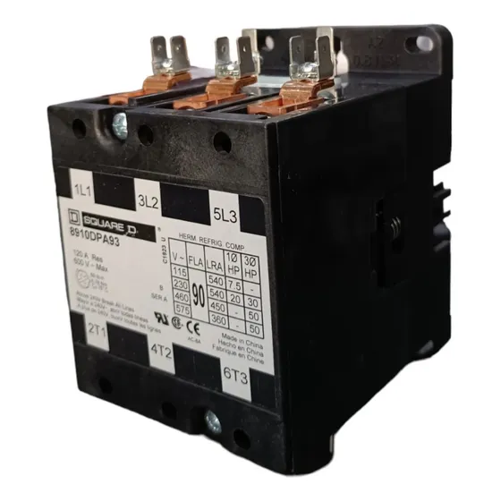 Contactor Square D Propósito Definido 8910dpa93v90a Coil 220