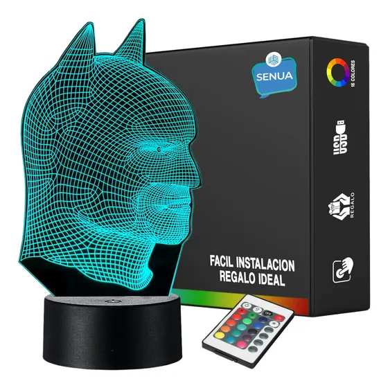 Lámpara De Noche Led Batman Decoración Regalo Holograma 