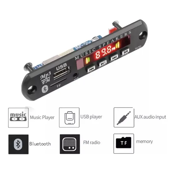 Modulo Decodificador Bluetooth Mp3 Usb Card Fm