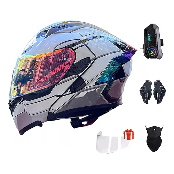 Banna Bt3-tk-ygd Casco Motocicleta Casco Con Auriculares Bluetooth Integral Cascos Para Motos Certificados Dot Para Moto De Calle Bicicleta De Carreras,l