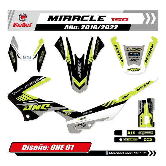 Kit Calcos Gráfica Keller Miracle 150 (2018-25) Laminadas!