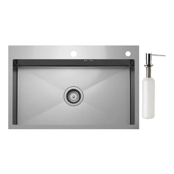 Bacha Cocina Simple Mi Pileta Etna 718e Inox + Dosificador C
