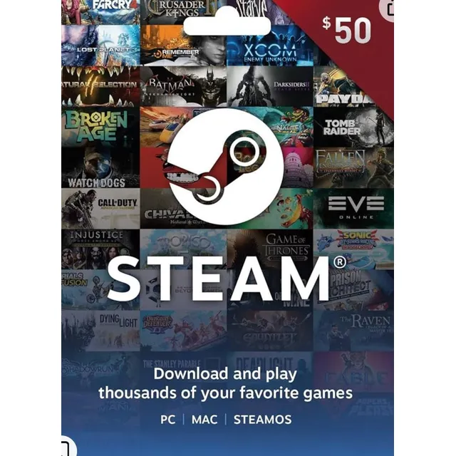 Gift Card Steam 50 Usd Código Digital