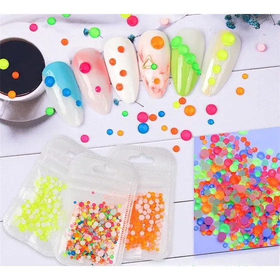 Cristales Swarovski Neon Mixto Manicure Uñas Nuevo Piedras