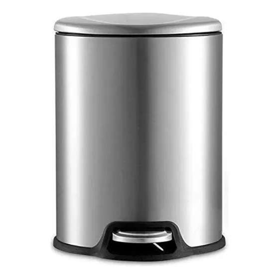 Papelera Con Tapa Y Pedal 30l Acero Inoxidable Delux Hotel