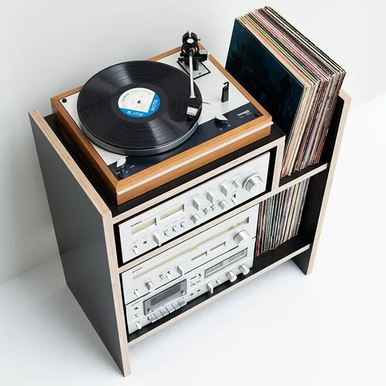 Mueble Para Tornamesa Y Vinilos - Audio  Mix