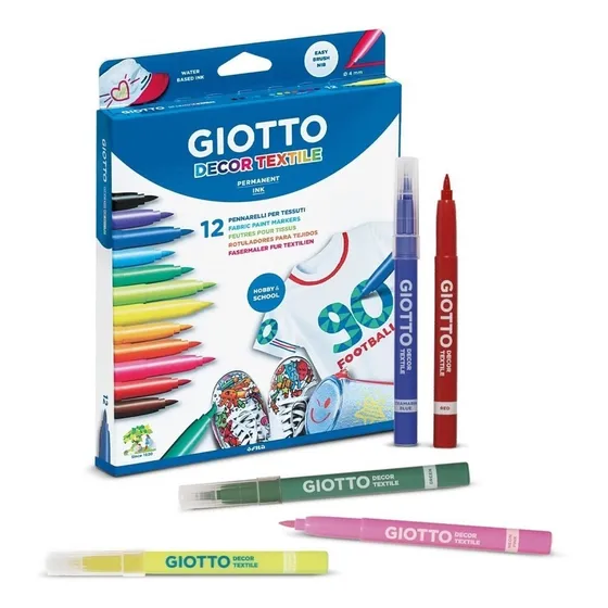 Lapiz Textil Giotto 12 Colores - Marcador De Telas