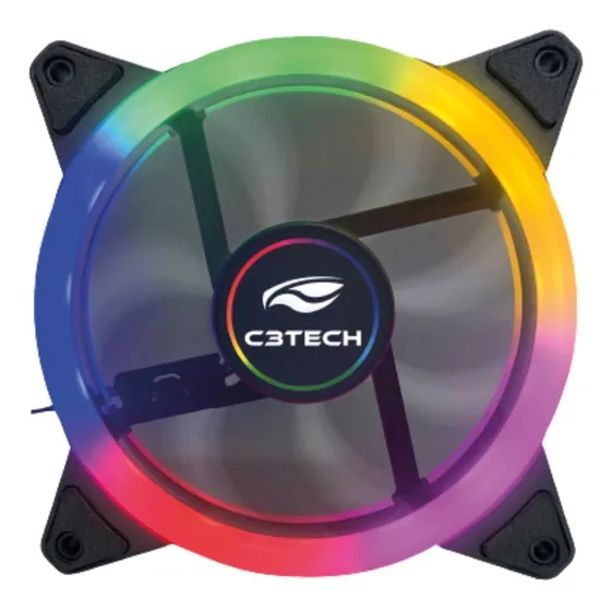 Cooler Fan Led Anel Rgb Molex 120mm 12v C3tech Series Gamer