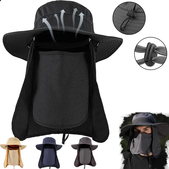 Gorro Pescador Protección Uv Integral Rostro Y Nuca Sombrero