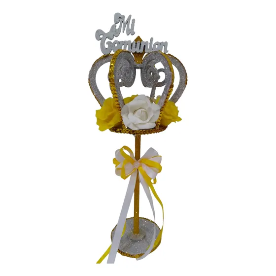 Centros De Mesa Corona 3d Pie Comunion C/rosas Originales