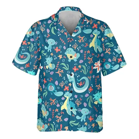 Camisa Manga Corta Collage Agua Pokemon Anime Kawaii