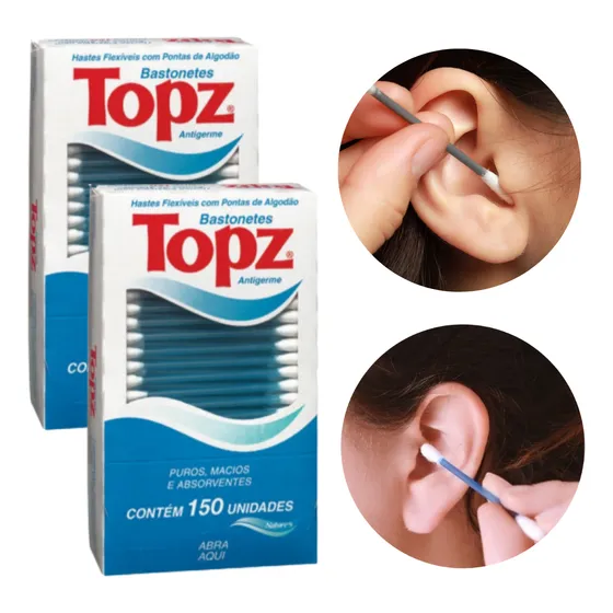 Hastes Flexíveis Bastonetes Topz Antigerme Algodão 300un.