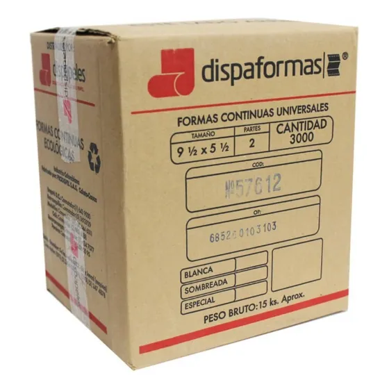 Forma Continua 9 ½ X 5 ½  2 Partes (3.000 Formas)