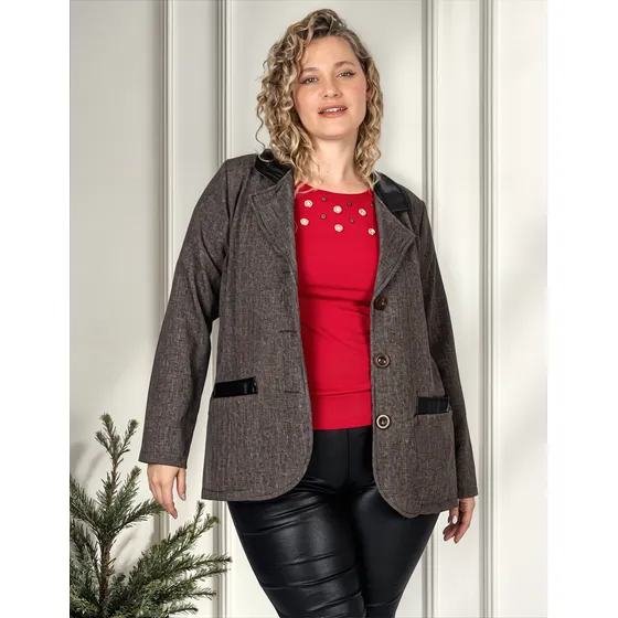Blazer Mujer Onara Julia Tramado 2 Bolsillos Otoño/invierno