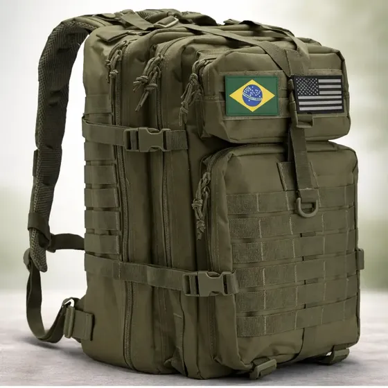 Mochila Tática Impermeável Artestore Verde 50L Com Compartimento Notebook