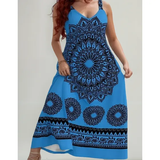 Vestido Azul Turquesa 3xl Algodon Strech Grande Especial