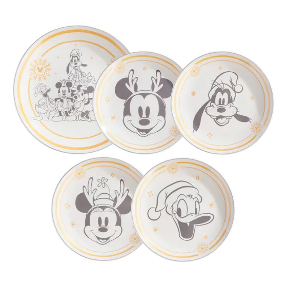 5 Platos Disney Navidad Color Multicolor