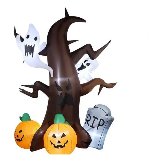 Decoracion Halloween Arbol Inflable 2.4 M Con Luz Led 