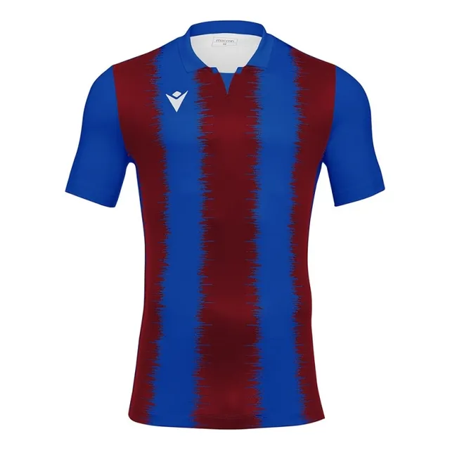 Remera Futbol Bordo Y Azul Macron Con Cuello Camiseta Corta