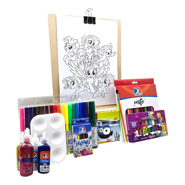 Atril Kit Arte Niños Set Infantil + Hojas P. Pintar Bluey