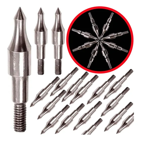 Ponta De Flecha Maciça Rosqueável F19 Ponteira (kit 5 Pcs)