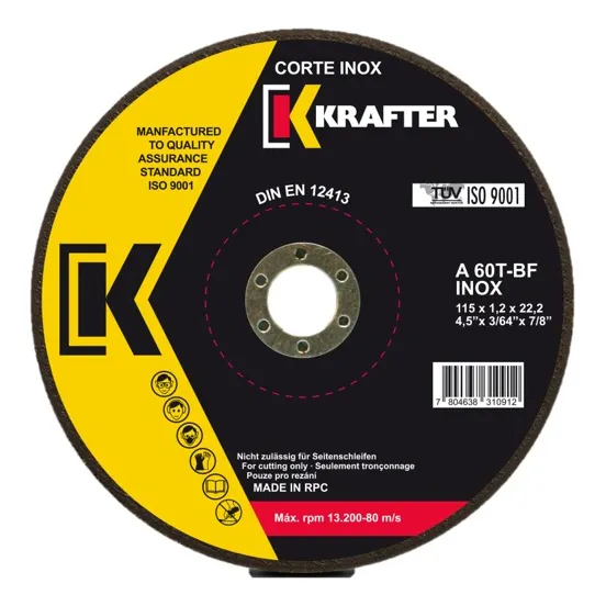 Disco Corte Inox Krafter 4.5  X 1 Mm