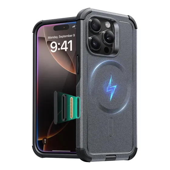 Capa De Telefone Esr Cyber Series Para iPhone 16 Pro, Cinza