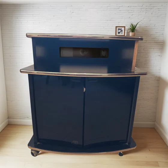 Mesa De Tv Sonido Hogar De Madera Con Puertas Y Ruedas