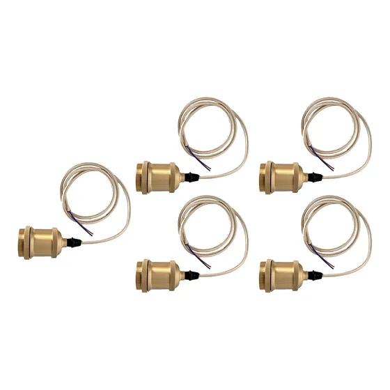 5 Soquete Lampara Colgante Vintage E27 Retro Dorado