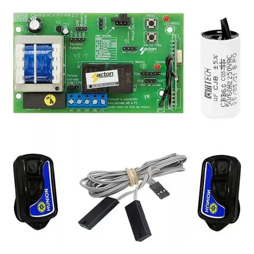 Kit Central Comando Portão Automático Acton Ac4 Fit Completo