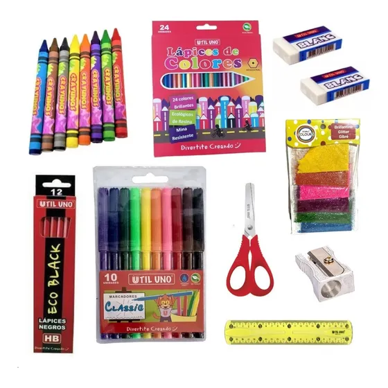  Set Útiles Escolares Primario Económico Kit X 60 Completo