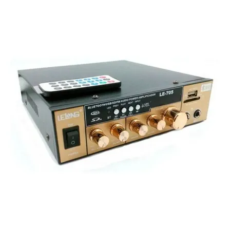 Amplificador Receiver Usb Bluetooth Rádio Fm Som Ambiente Preto