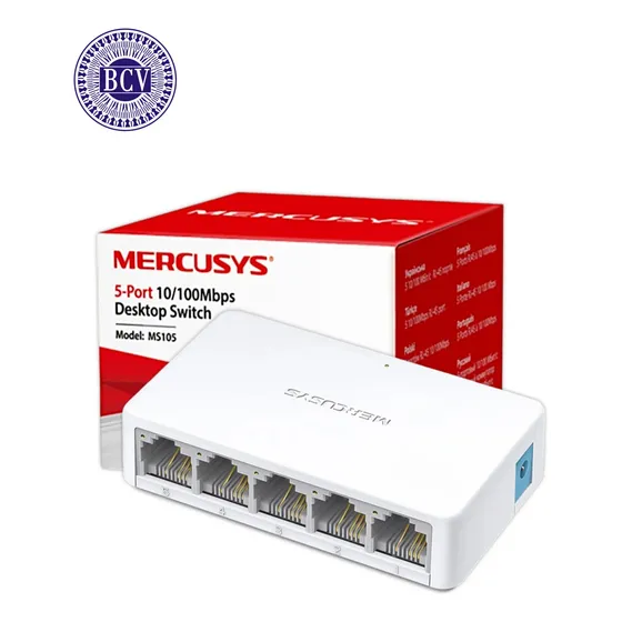 Switch Mercusys 5 Puertos Ms105 10/100 Mpbs