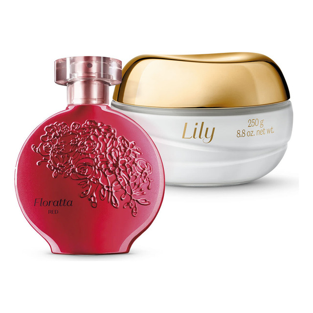 Pele Perfumada: Floratta Red Colônia 75ml + Creme Acetinado Corporal Lily 250g Pele Perfumada: Floratta Red Colônia 75ml + Creme Acetinado Corporal Lily 250g