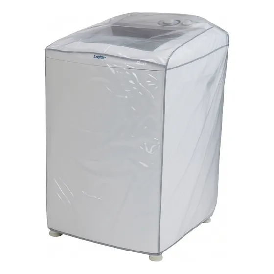 Capa Máquina De Lavar Roupas Pvc Transparente M 10kg À 14kg