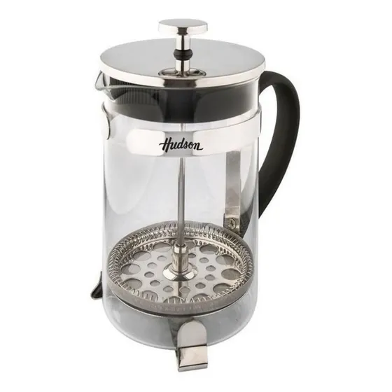 Cafetera Hudson Émbolo F-228-1000 Automática Plateada Y Negra Prensa Francesa