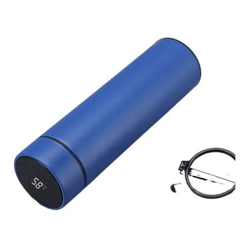 Termo Digital De Acero Inoxidable, Inteligente De 500 Ml Color Azul