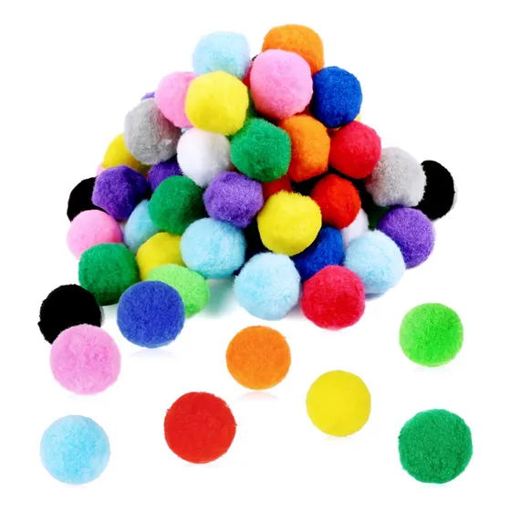 Pompones Manualidades 25mm 100pz Varios Colores Surtidos