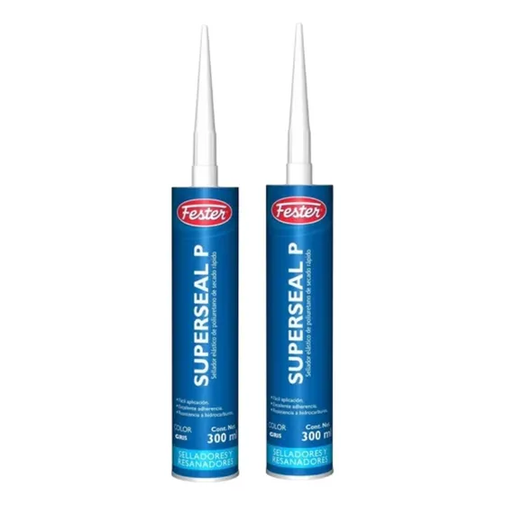 Pack 2 Sellador De Poliuretano Fester Superseal P 300ml Gris