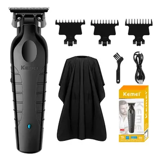 Cortadora De Cabello Kemei Km-2299 Inalámbrica Usb Barbero Negro