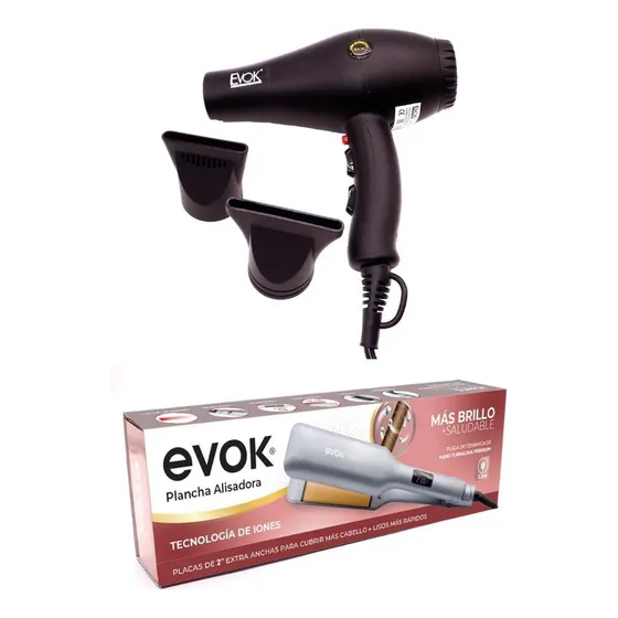 Kit Secador Profesional 1800 W + Plancha Procare Evok