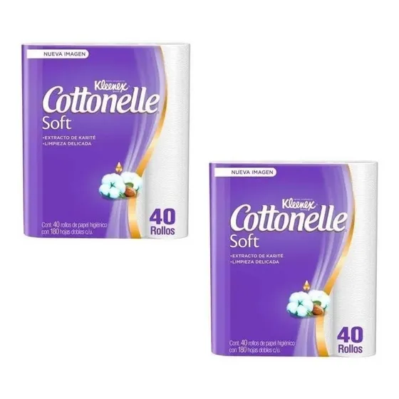 Papel Higiénico Kleenex Cottonelle Soft Care Con 80 Rollos