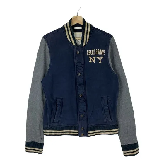 Chamarra A&f Varsity Caballero 100%original Talla L