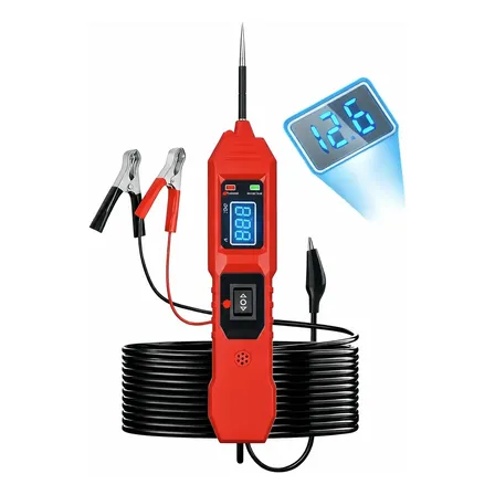Caneta Polaridade Teste Bateria 6-36v 5m Lcd Digital Carros Vermelho