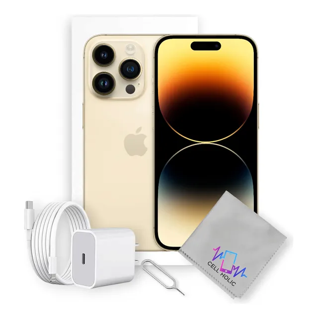 Apple Iphone 14 Pro 128 Gb Dorado Esim Caja Original Amarillo (Reacondicionado)