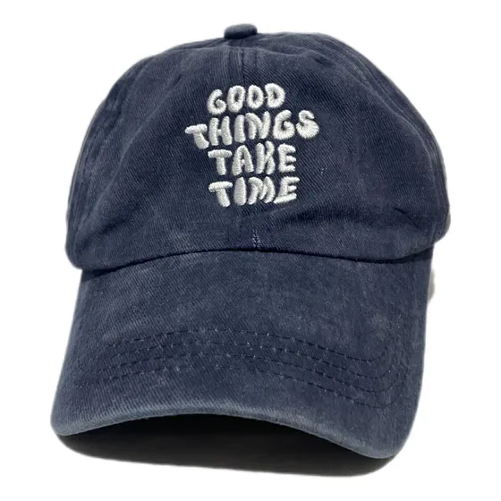 Gorra Algodón Lavada Bordado Las Cosas Buenas Toman Tiempo