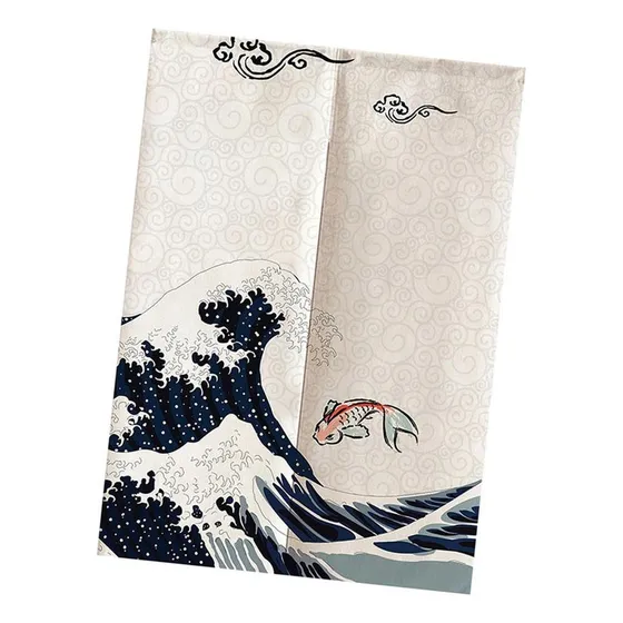 .. Cortina De Puerta De Lino Y Algodón De Estilo Japonés