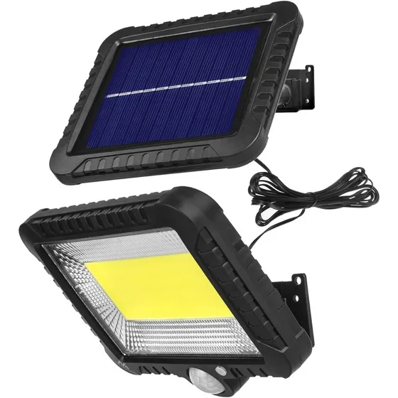 Foco Lámpara Solar Led 100w Con Sensor De Movimiento 5m Larg